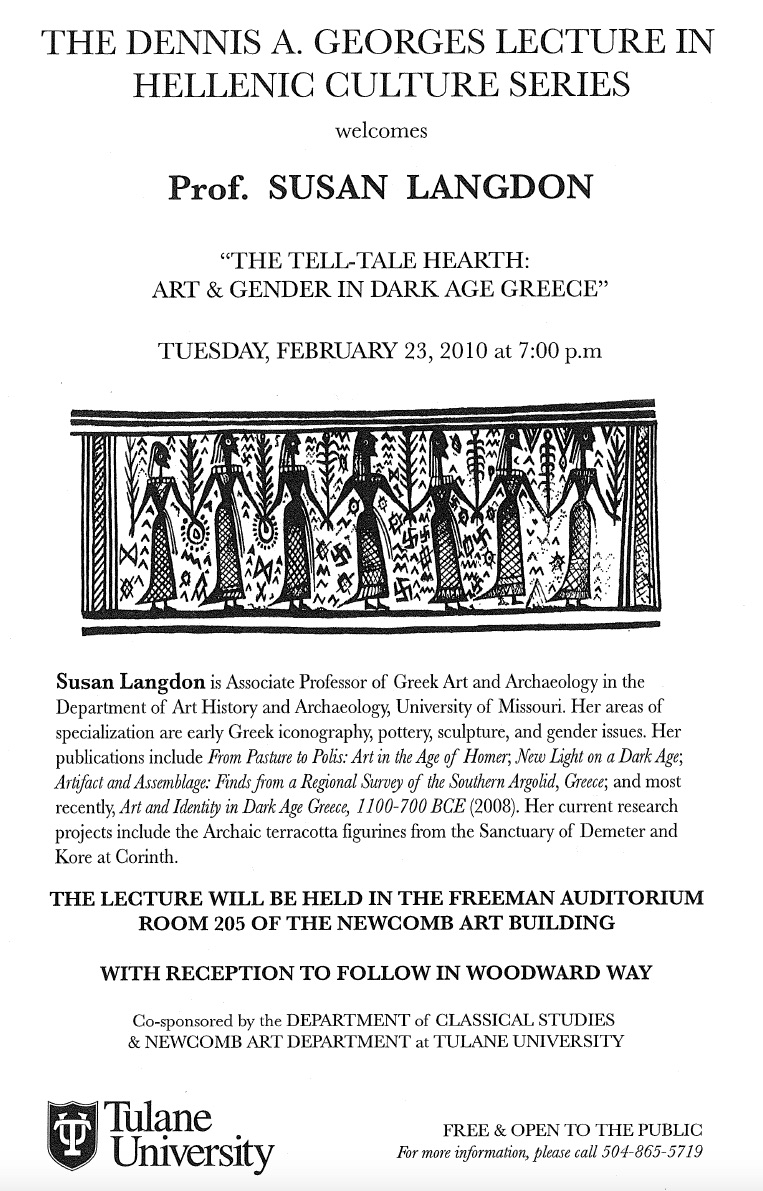 Flyer for the 2010 Georges Lecture: The Tell-Tale Hearth