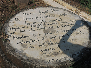 Closeup of Memorial at the Bataan Technology Park