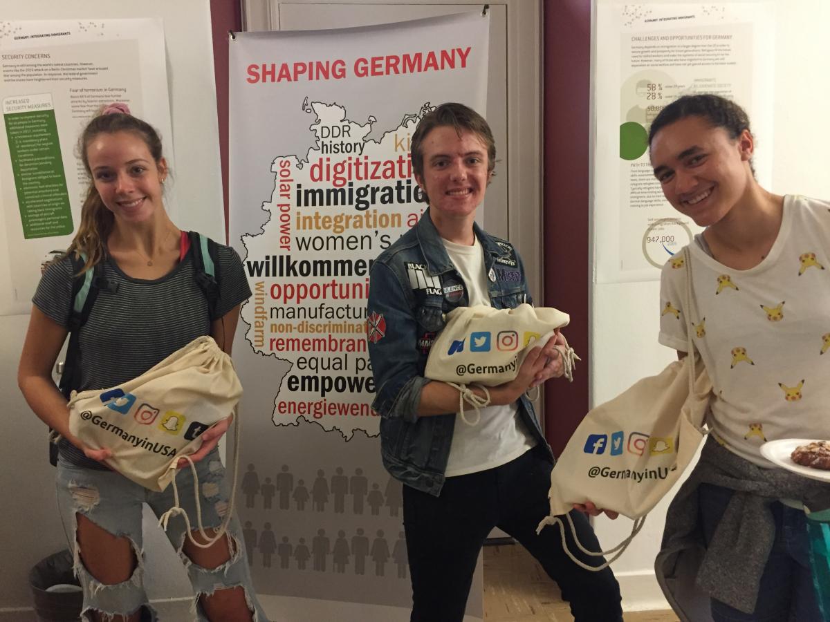 German Studies Students at the Integrating Immigrants exhibition