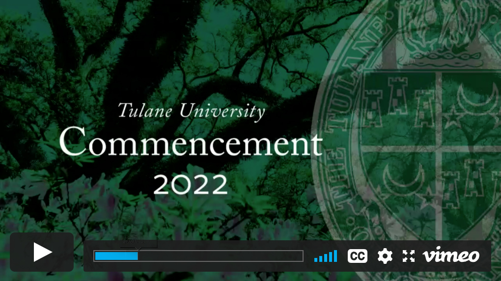Still from the video of Commencement 2022