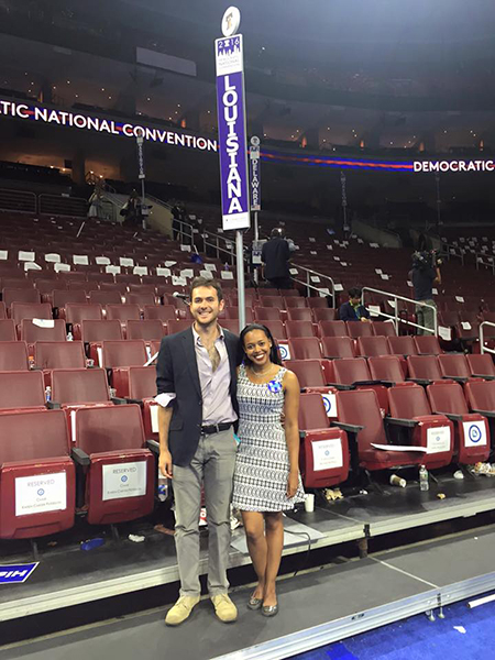 Samuel Fishman with a friend at the DNC 