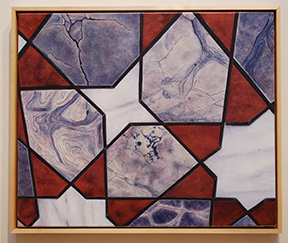 painting of close-up view of tiles in star design 