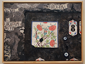 painting of floral tile