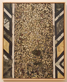 painting of neutral-colored tiles in design