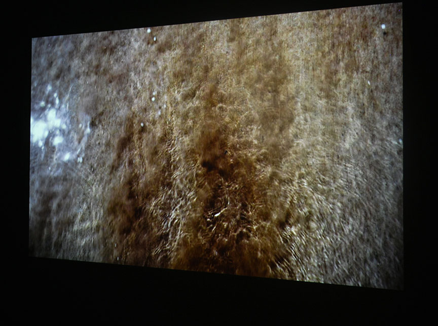 Video Still from The Thin Veil by Jane Cassidy – wave washing up on sand