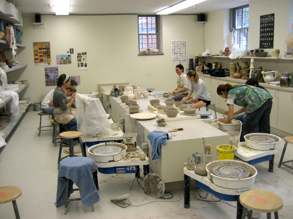 Newcomb Art Department Ceramics Throwing Room