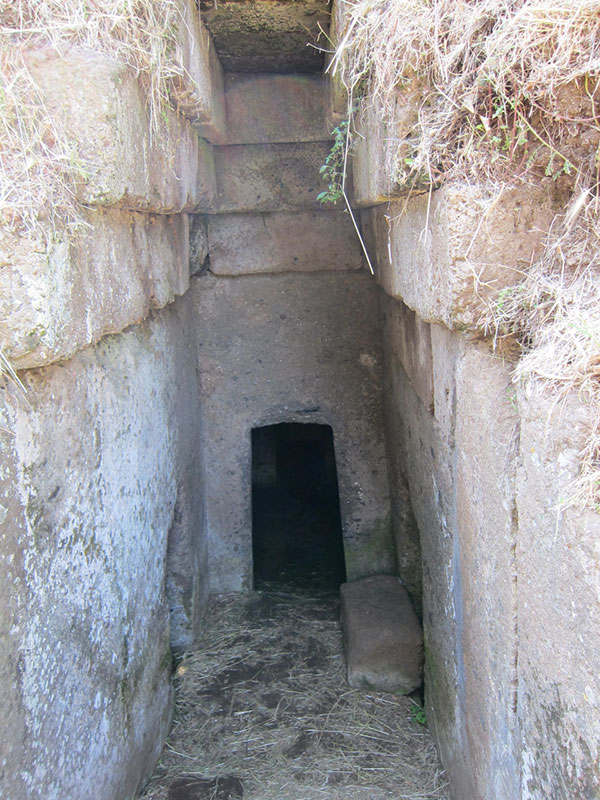 Banditaccia Necropolis, Caere. Entryway, to an Etruscan tomb.