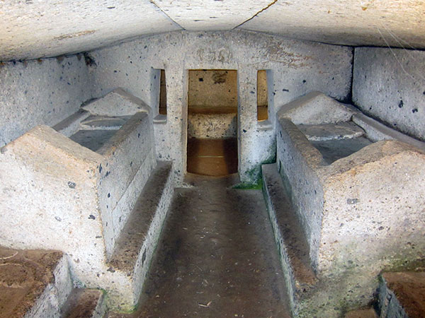 Banditaccia Necropolis, Caere. Burial chamber.
