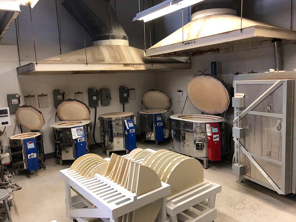 electric kilns in the ceramics kiln room