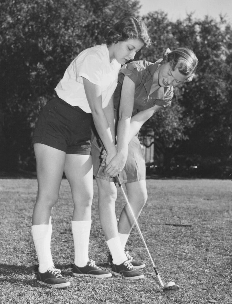 Elizabeth Delery instructing student at Newcomb College 1954