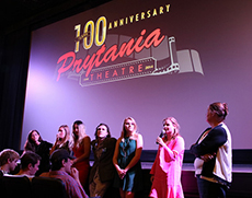 Students at a screening of their films