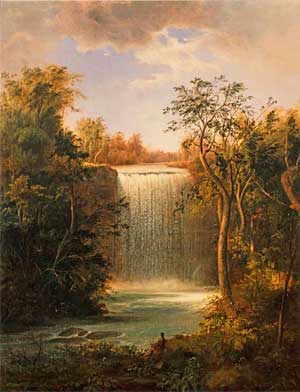 Landscape Painting by Robert S. Duncanson, Falls of Minehaha, 1862, private collection