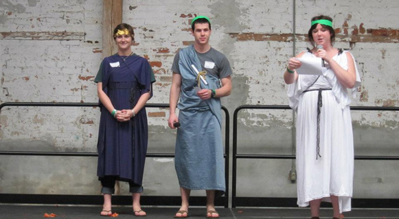 Students wearing togas