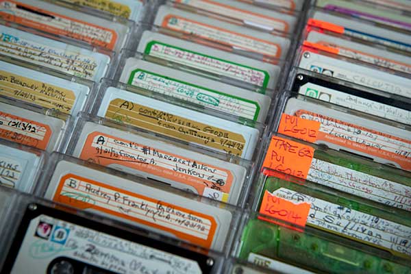 Cassette tapes at the Hogan Jazz Archive