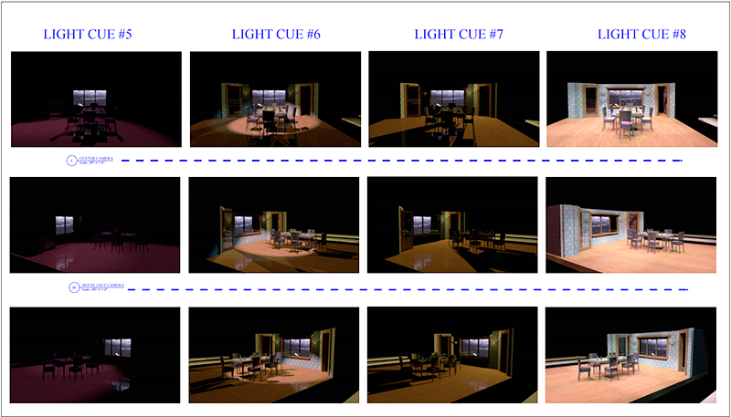lighting scenarios generated by computer designed by a student