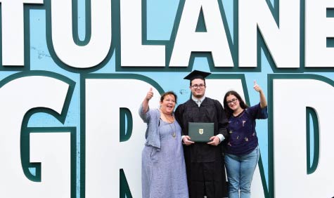Proud family members with Tulane Graduate