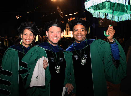 Students taking part in Tulane's Commencement Ceremony
