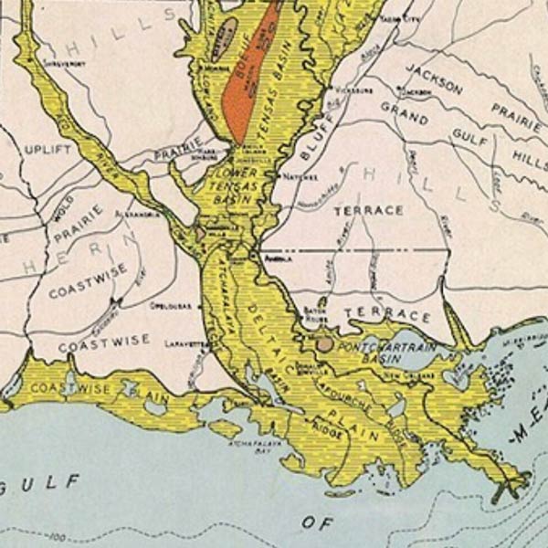 Map of the Gulf South