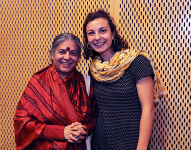 Dr. Vandana Shiva and Tulane EVST student Liat Perline