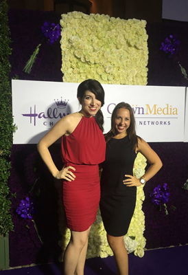 Allison, with TV Academy coworker Lisa Koslowski, on the purple carpet at the annual TCA Event.