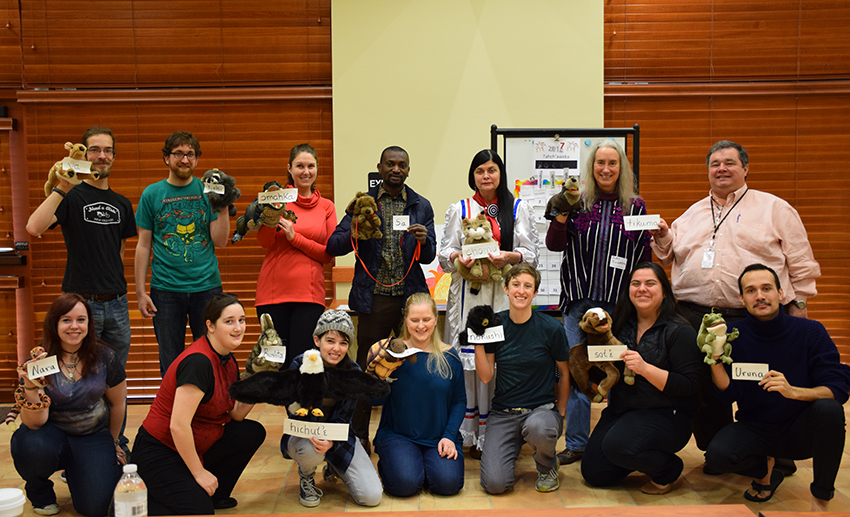 Judith Maxwell, members of the Tunica-Biloxi Tribe of Louisiana with Tulane Students