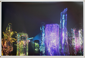 Parker Greenwood photograph of colorful glass totems