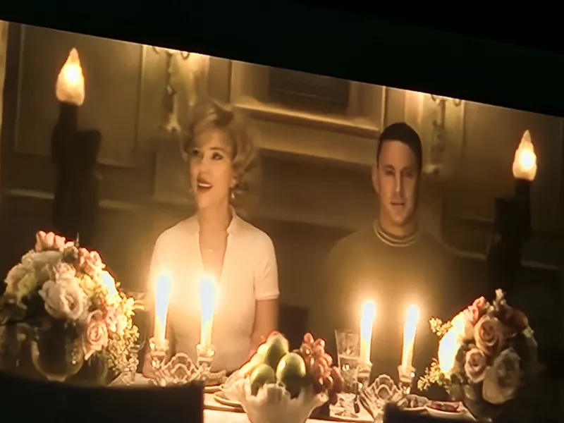 Screen capture of Fly Me to the Moon with Scarlett Johansson and Channing Tatum