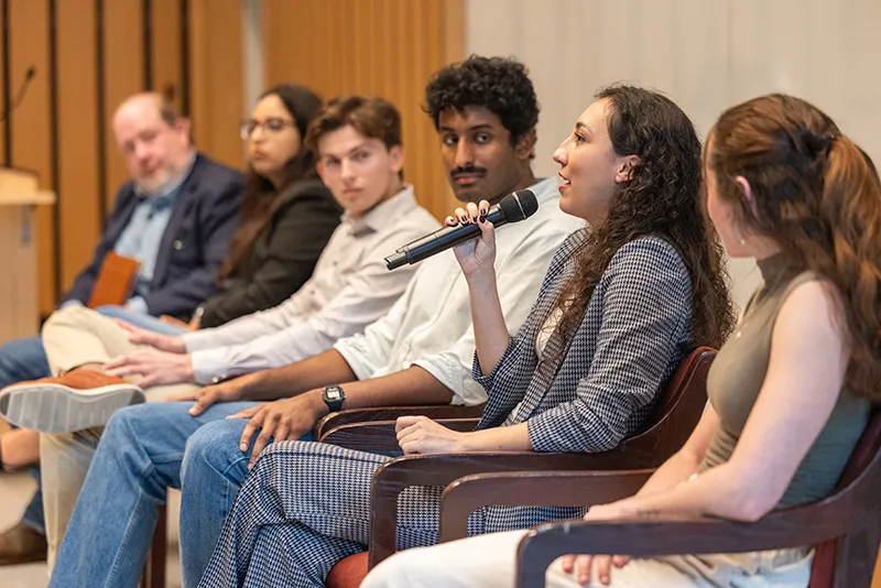 Sophia Gutierrez (SLA ’22) shares her insights during the Young Alumni Perspectives Panel.