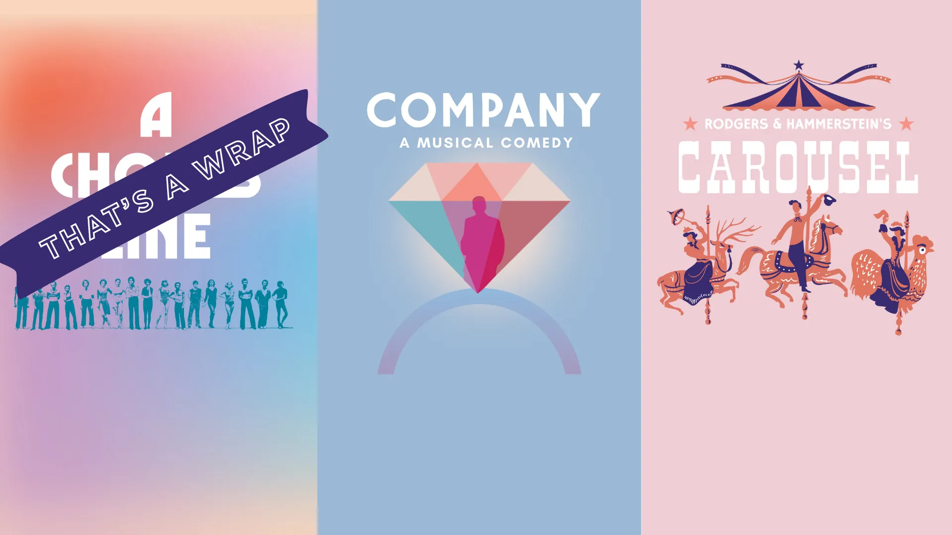 Season line-up banner, A Chorus Line, Company, Carousel