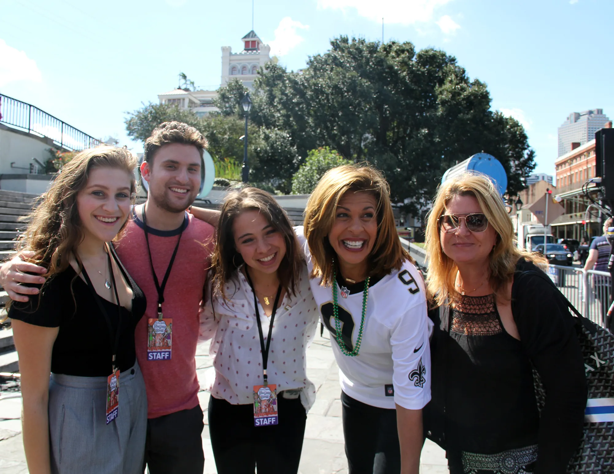 Alumna Jackie Olensky, Hoda Kotb, Madilyn Turken, Geoffrey Goldfeder, Sydne Klein