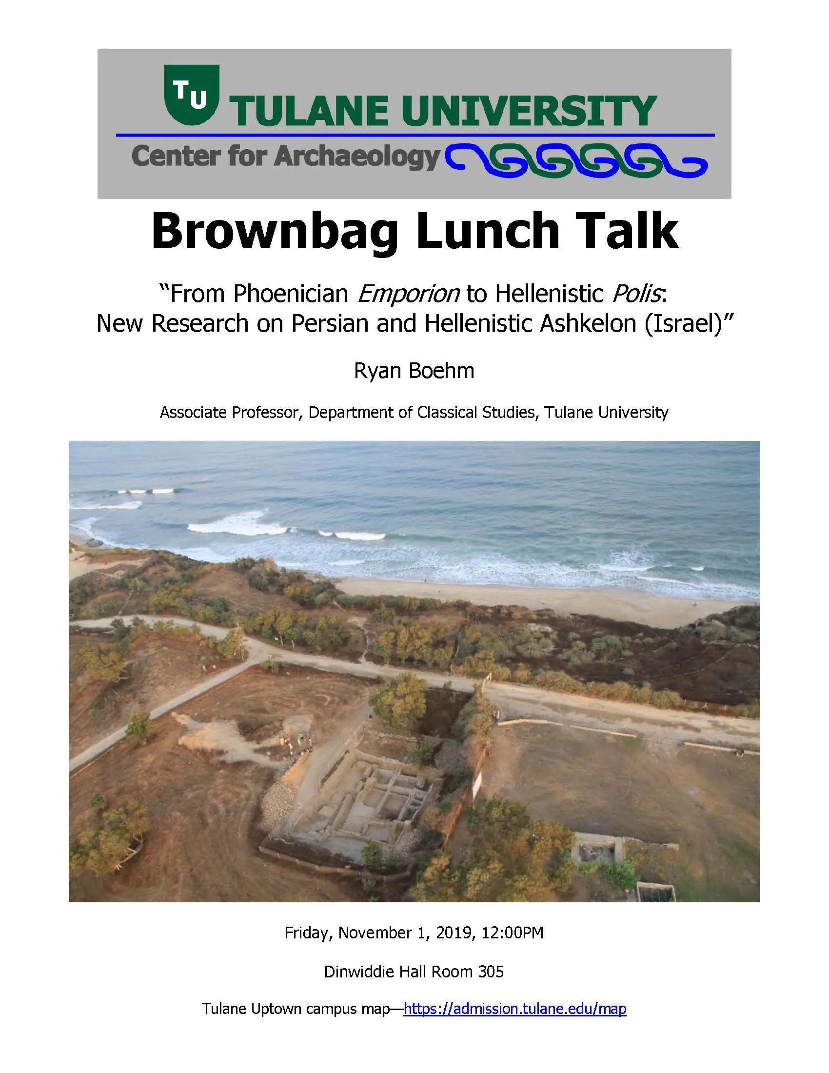 2019 From Phoenician Emporion to Hellenistic Polis Brownbag Event Flyer