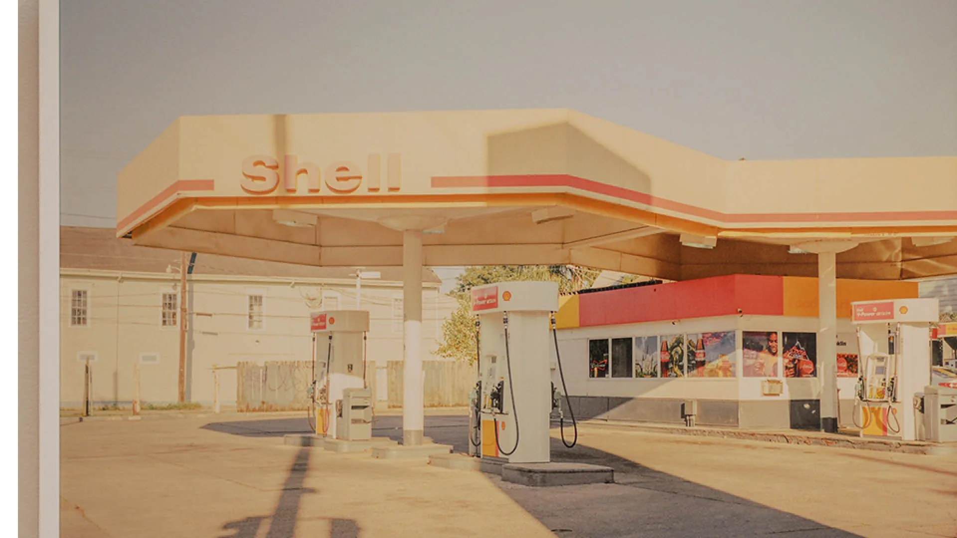 detail of photograph by Elana Bush of Shell station
