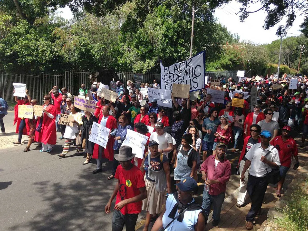People Protesting University of Cape Town #FeesMustFall